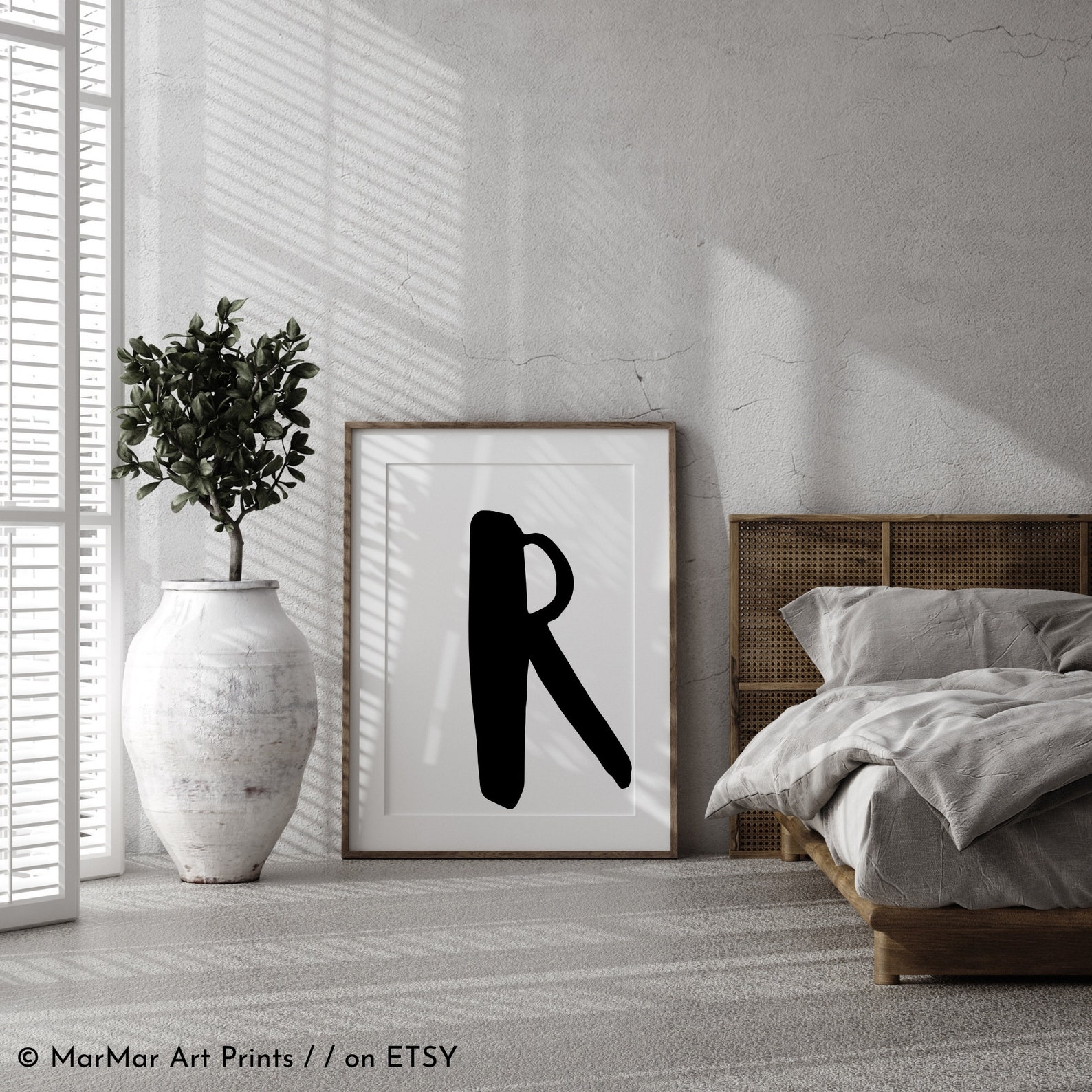 Letter R Wall Decorscandinavian Print Minimalist Wall Art Etsy