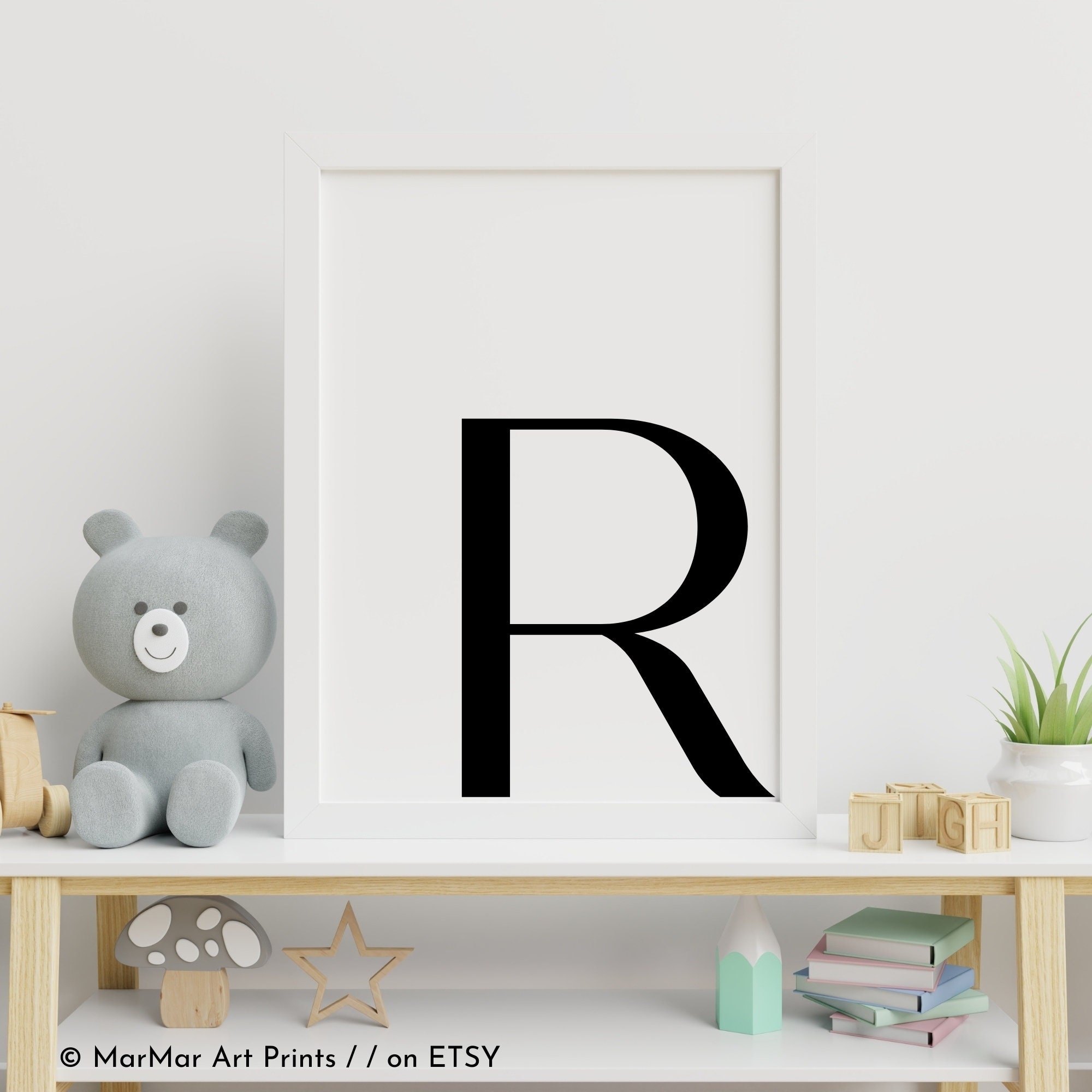 Letter R Wall Decorscandinavian Print Minimalist Wall Art Etsy