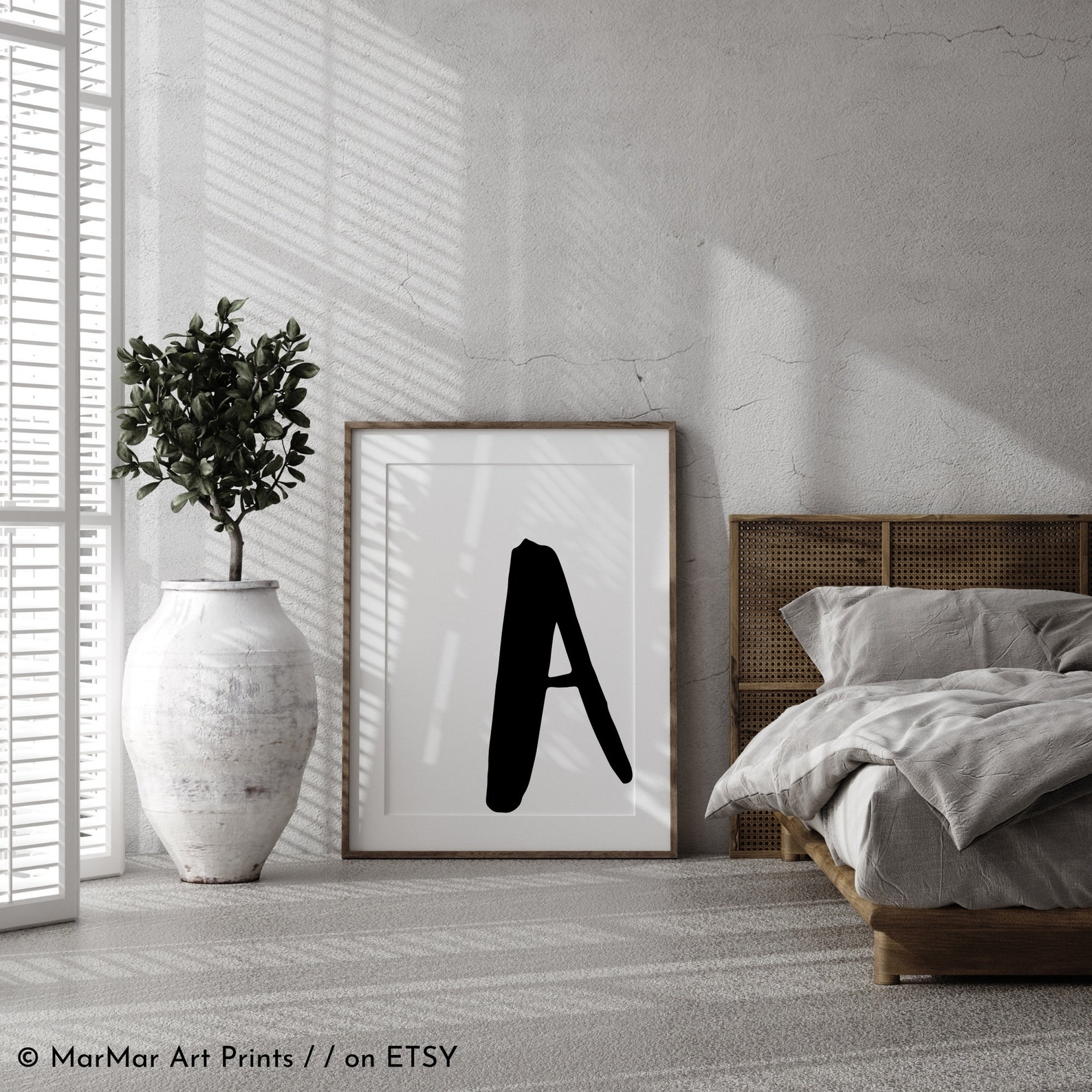 Letter A Printable Wall Art, Printable Set of 9, Alphabet Initial A ...