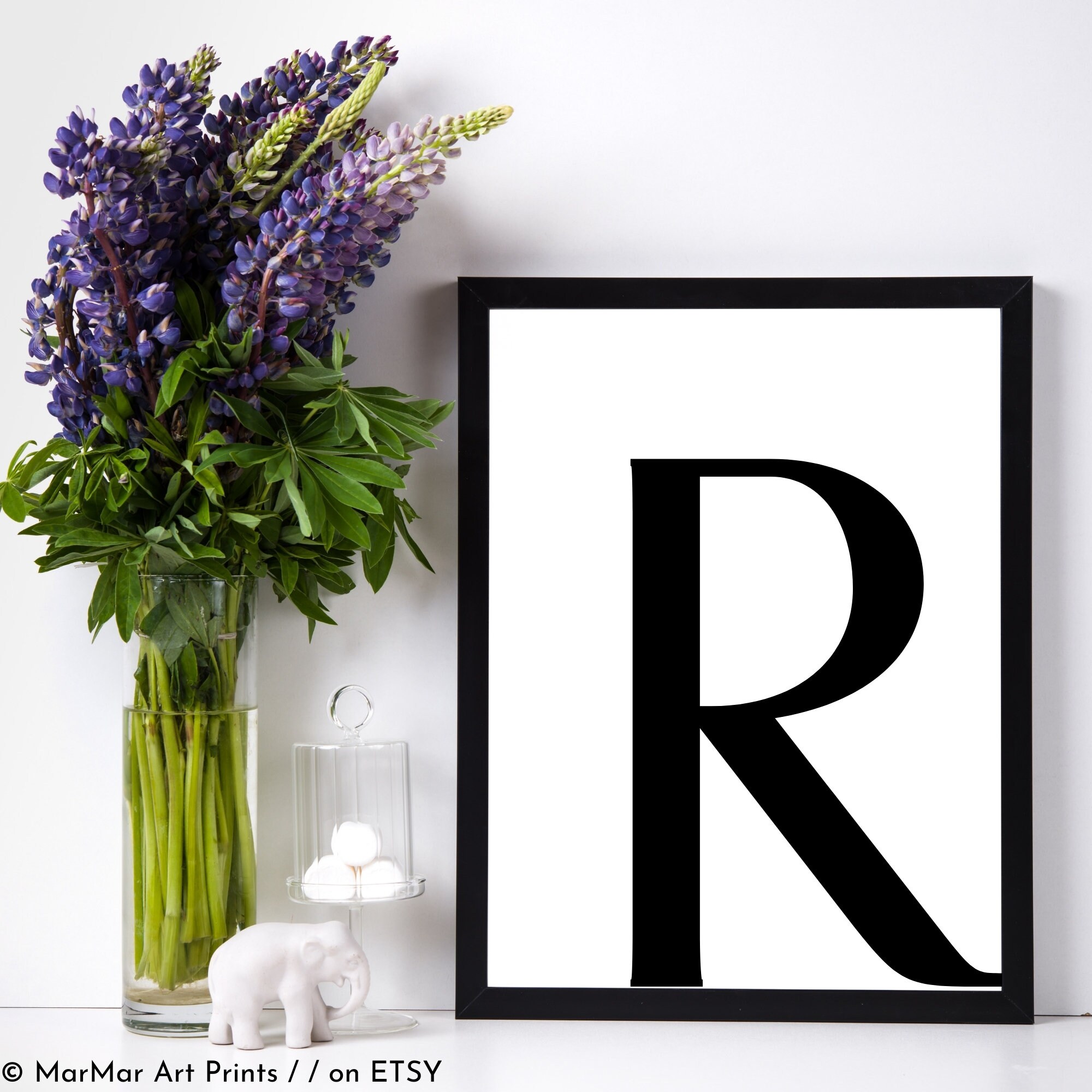 Letter R Wall Decorscandinavian Print Minimalist Wall Art Etsy