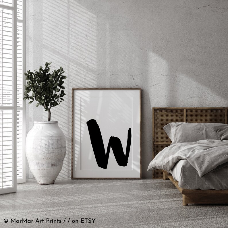 Alphabet Letter Printable Art w Initial - Etsy