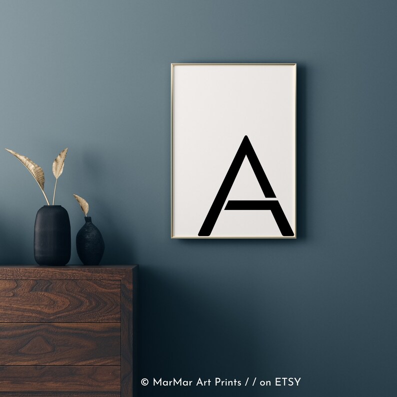 Letter A Printable Wall Art, Printable Set of 9, Alphabet Initial A ...