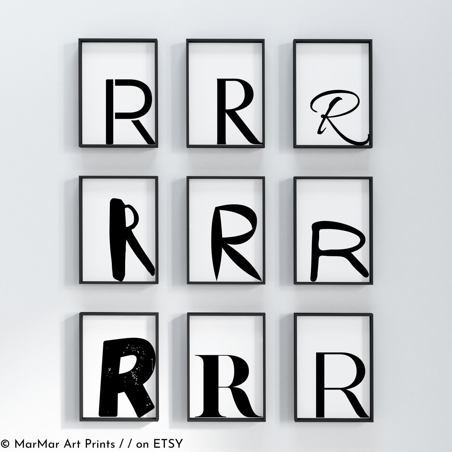 Letter R Wall Decorscandinavian Print Minimalist Wall Art Etsy