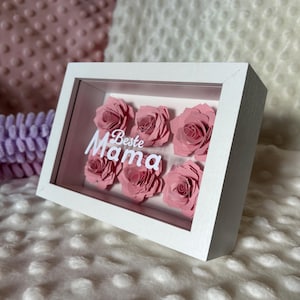 Cornice 3D "Best Mom" con rose / Festa della Mamma / regalo per la mamma