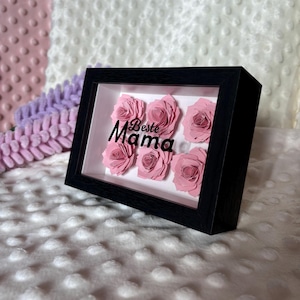 Cornice 3D "Best Mom" con rose / Festa della Mamma / regalo per la mamma