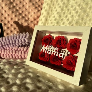 Cornice 3D "Best Mom" con rose / Festa della Mamma / regalo per la mamma