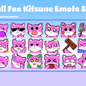 Fox Kitsune Emote Set 18x | For Twitch and Discord