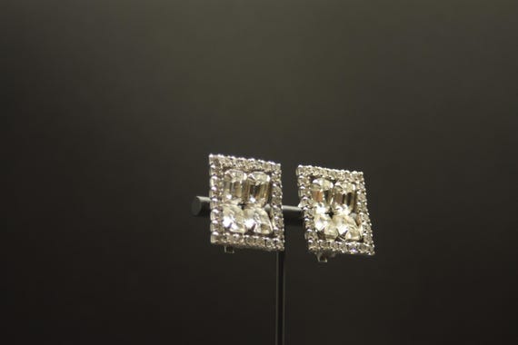 Unique square rhinestone earrings - image 5
