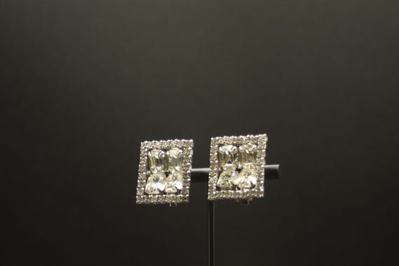 Unique square rhinestone earrings - image 3