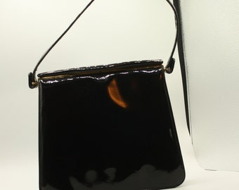 Vintage Black Patent Leather - Susan Gait Handbag