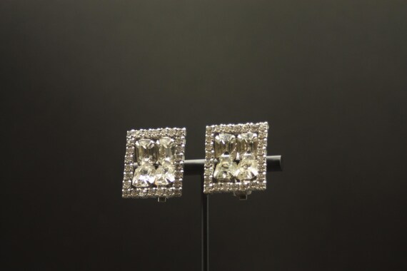 Unique square rhinestone earrings - image 4