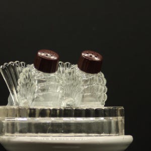 1940s cut glass salt and pepper shaker