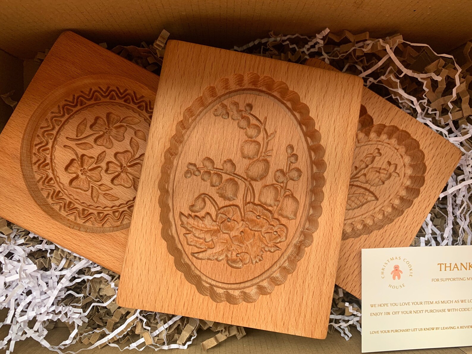 Large Wooden Cookie Mold With Lilies. Lily of the Valley Round Etsy