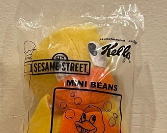Rubber Duckie, 5" Sesame Street plush bean bag from Kelloggs NEW WITH TAGS