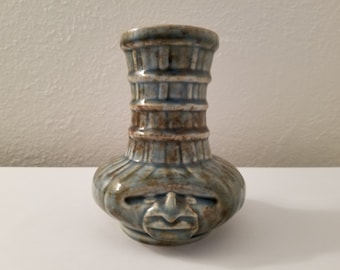 Joe Vitale TIKI FARM 2002 Blue Wash Ceramic &quot;I Dream of Tiki&quot; Genie Bottle Face Tiki Mug