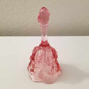 Vintage 95th Anniversary Fenton Ruffle Lily of the Valley Pink Glass Bell