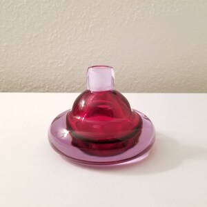 Modern Midcentury Murano Style Frosted Rim Handblown Drop Vase