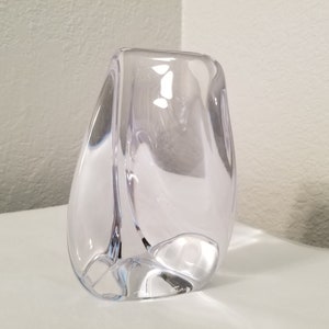 Vintage Daum France Signed Freeform Abstract Crystal Sculpture