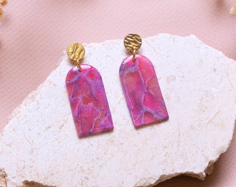 Bright pink earrings, fuchsia colorful jewelry, whimsigoth earrings, magical barbiecore jewelry