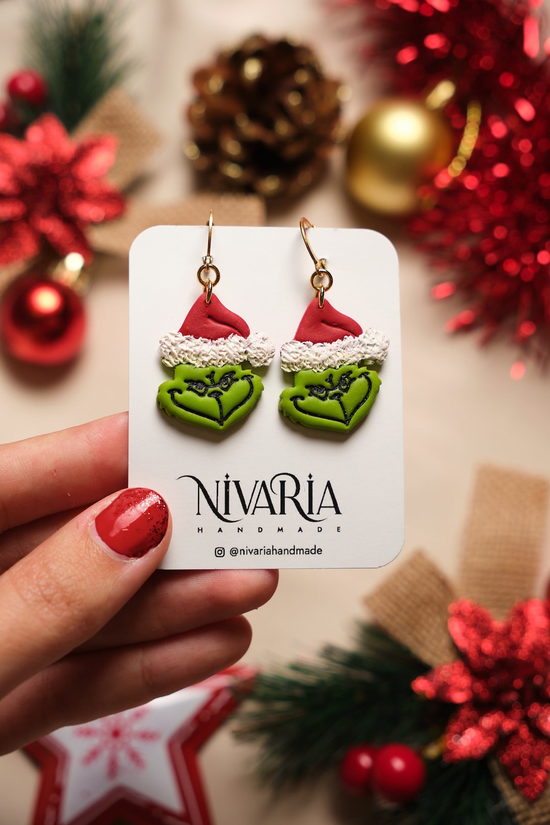 The Grinch Earrings Funny Christmas Jewelry Original Etsy