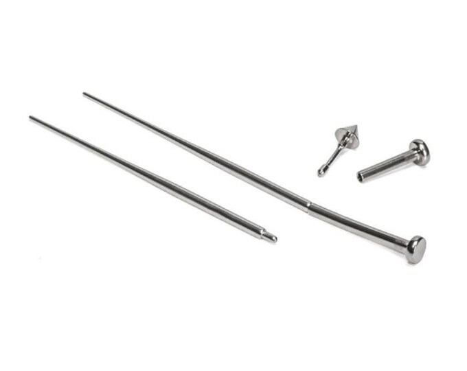 Insertion Pins for Piercings, Externally Threaded Piercing Tapers for