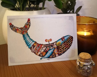Postal ballena steampunk