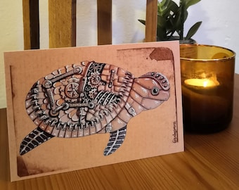 Postal tortuga steampunk