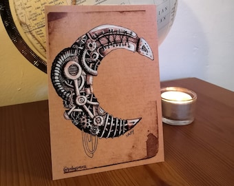 Postal luna steampunk