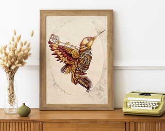 Colibrí Steampunk - Impresión 30x40cm