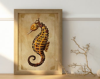 Seahorse Steampunk - Impresión 30x40cm