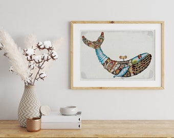 Whale Steampunk - Impresión 30x40cm