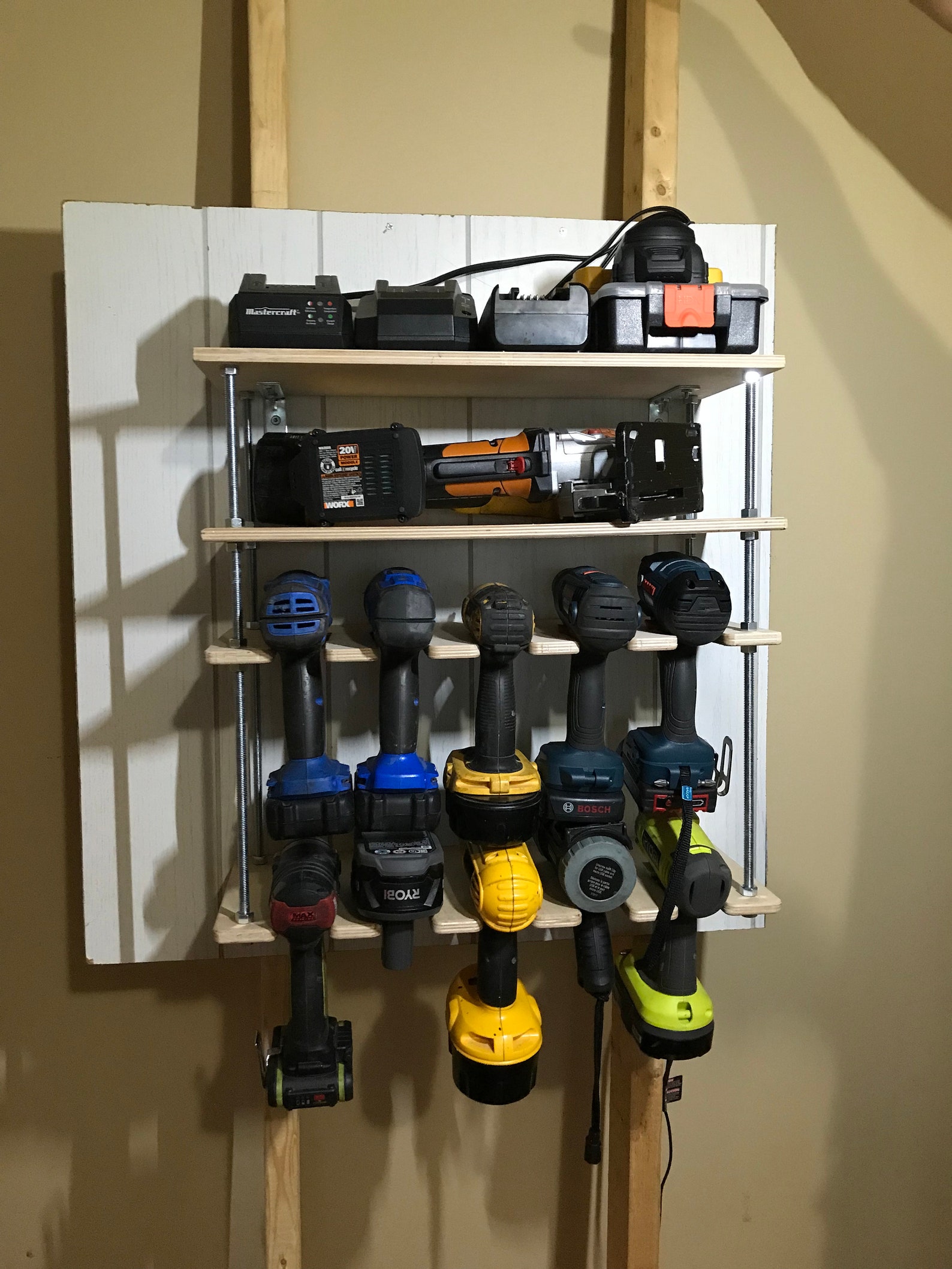 Tenspots Cordless Drill Holder & Twolevel Tool Shelf Combo Etsy