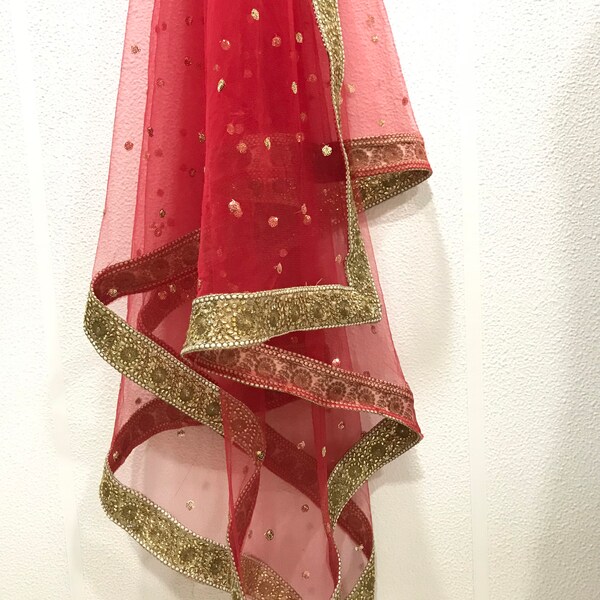 Bridal Red Dupatta Etsy