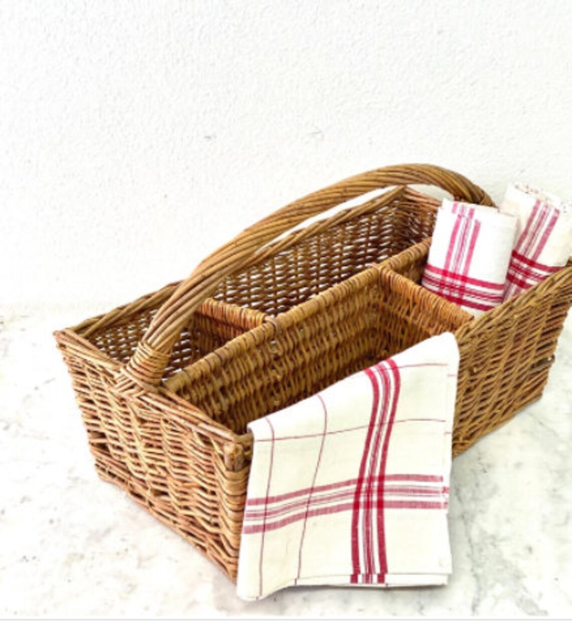 Vintage French Tea Towels French Kitchen Towels Red and Etsy