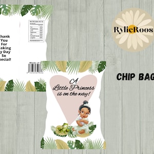 Princess Tiana Baby Shower Chip Bag (Digital Design)