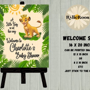 Lion King Welcome Sign, Simba Welcome Sign, Lion King Baby Shower Welcome Sign, Lion King Baby Shower