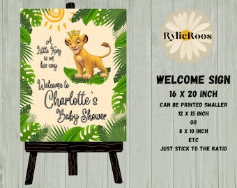 Lion King Baby Shower Welcome Sign (Digital Design)