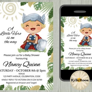 Thor Baby Shower Invitation: Superhero Invite (Digital Text Invite)