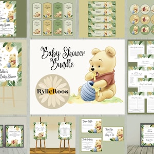Winnie the Pooh Baby Shower Decor Bundle (Digital Design)