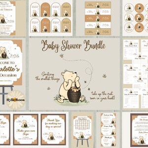 Winnie the Pooh Baby Shower Invitation Bundle (Digital Download)