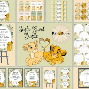 Lion King Gender Reveal Bundle: Simba & Nala (Digital Download