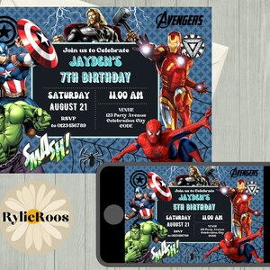 Superhero Birthday Invitation: Editable Kids Evite (Digital Invite)