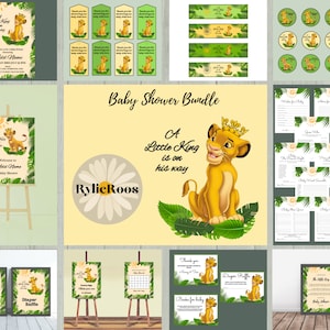 König der Löwen Babyparty Bundle, Simba-Babyparty Dekor, Safari Babyparty Komplett Bundle, König der Löwen einladen