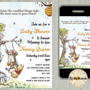 Winnie The Pooh Baby Shower Invitation: Classic Design (Digital or Printable)