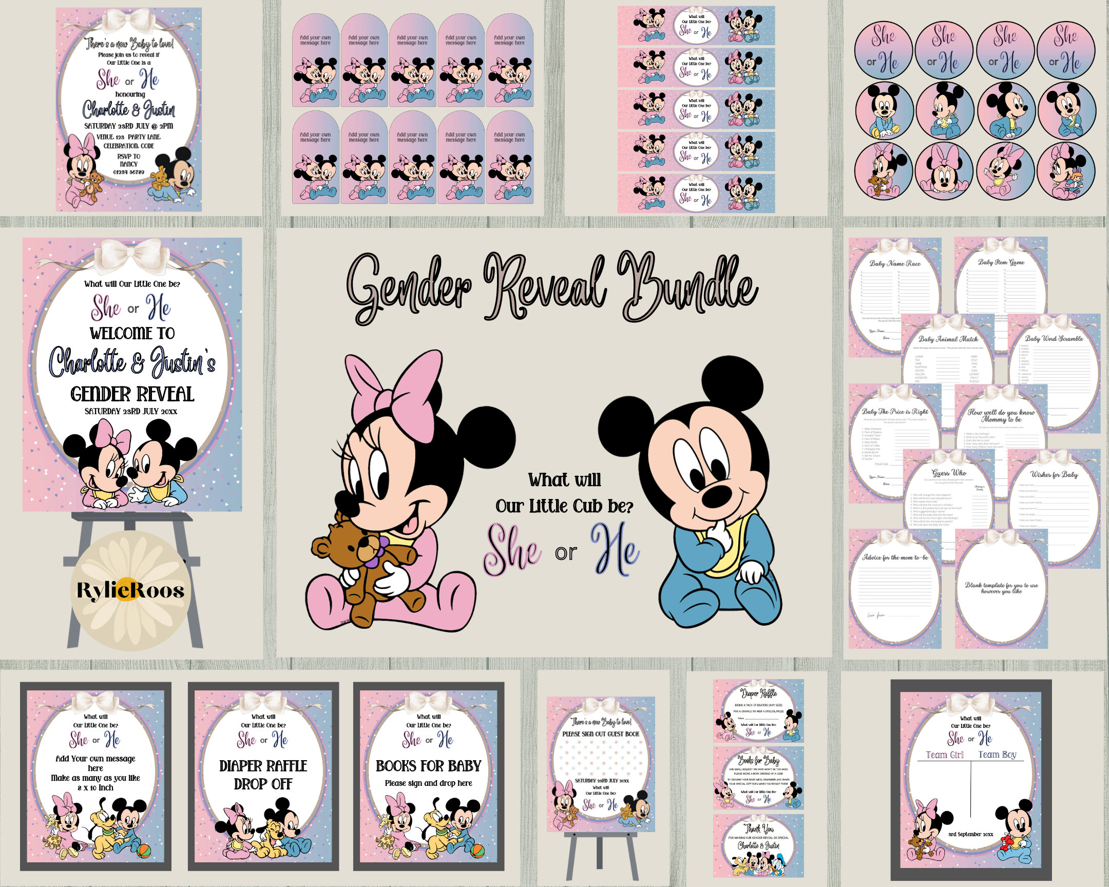 Disney Mickey and Minnie Mouse Keychain Set - Disney 2 Pc Keychain Bundle  Featuring Mickey and Minnie for Kids, Men, Women Plus Stickers and More