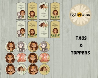 Tarzan Party Cupcake Toppers & Favor Tags (Digital Design)