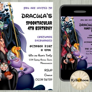 Villain Halloween Party Invitation, Spooky Halloween Digital or Printable Invite, Halloween Birthday Invitation, Fancy Dress Invite