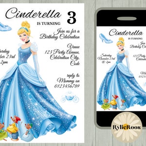Cinderella Birthday Invitation: Princess Party, Editable Invite (Digital)