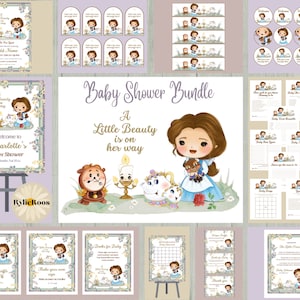 Belle Baby Shower Einladungen Bundle: Prinzessinnen-Thema (Digitaler Download)