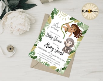 Jungle Baby Shower Invitation: Tarzan Fairytale Theme (Digital Invite)